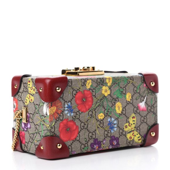 HOST PICK 🎁🎉Gucci GG Supreme Flora Padlock Jewelry Case Bag NEW WITH DUSTBAG - Picture 2 of 12